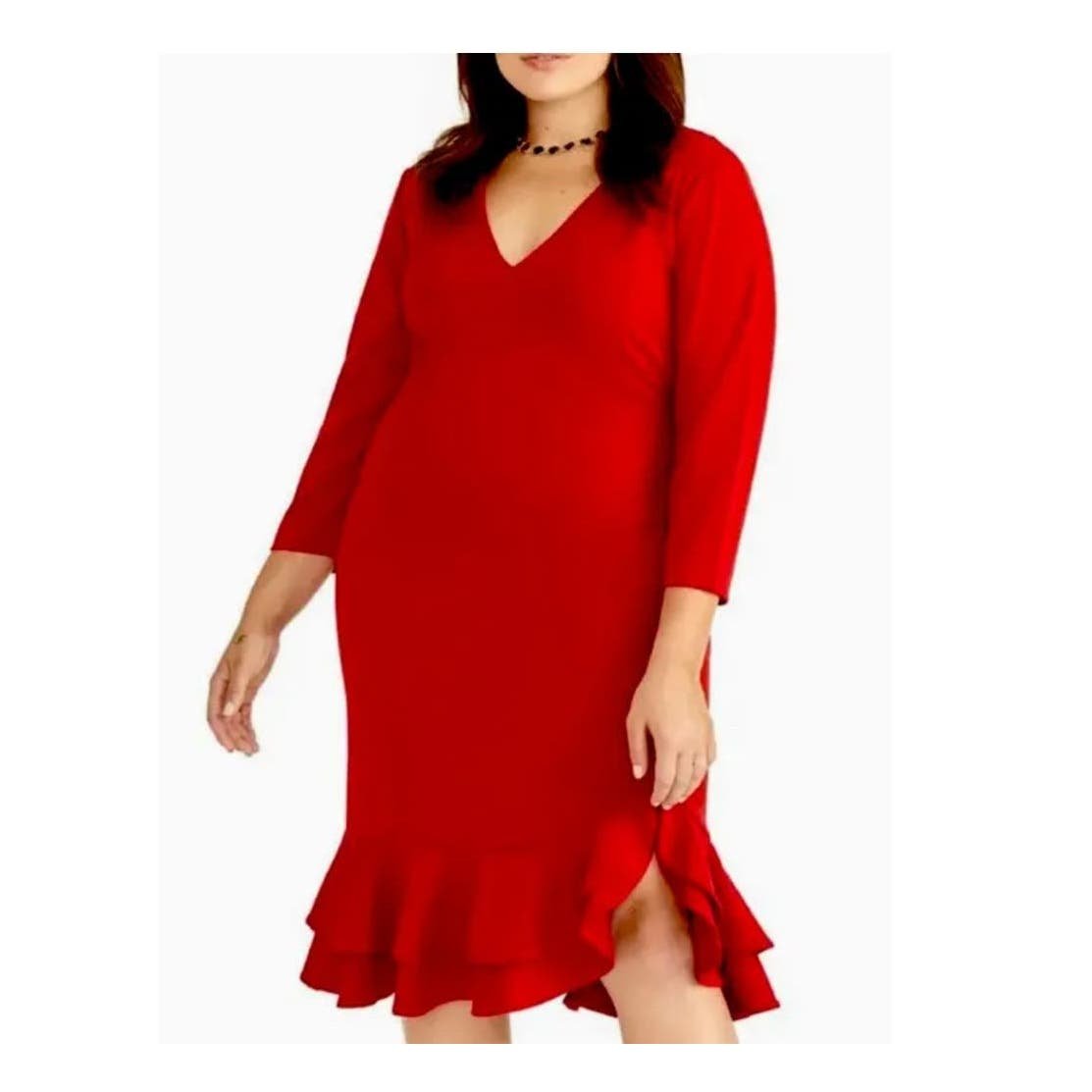 RACHEL ROY Womens Red 3/4 Sleeve Fit + Flare Cocktail D