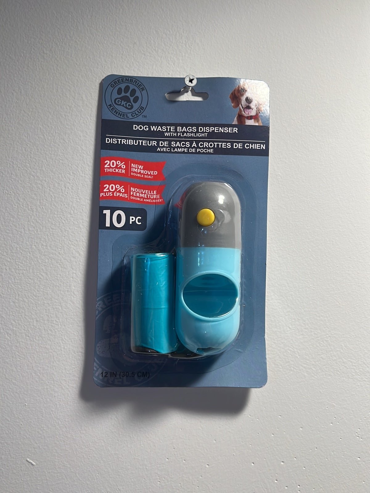 NIB Dog Poop Bag Dispenser with Built-in Flashlight & Clip for Leash MADE IN USA DuMJ6dttz