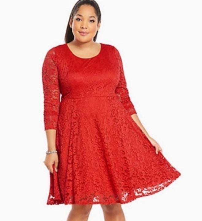 Torrid Romantic Red Long Sleeve Lace Dress Size 2 AiEEm