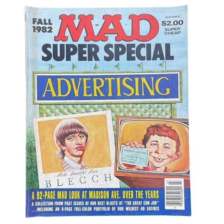 Vintage 1982 MAD Super Special ADVERTISING Collectible Comedy Satire Comic Book AtXkNBTvV