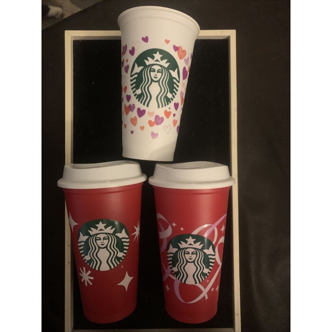 Starbucks Reusable Christmas Grande Hot Red Cups 16 oz 25 /50 Years Lot 0uylbSVNp