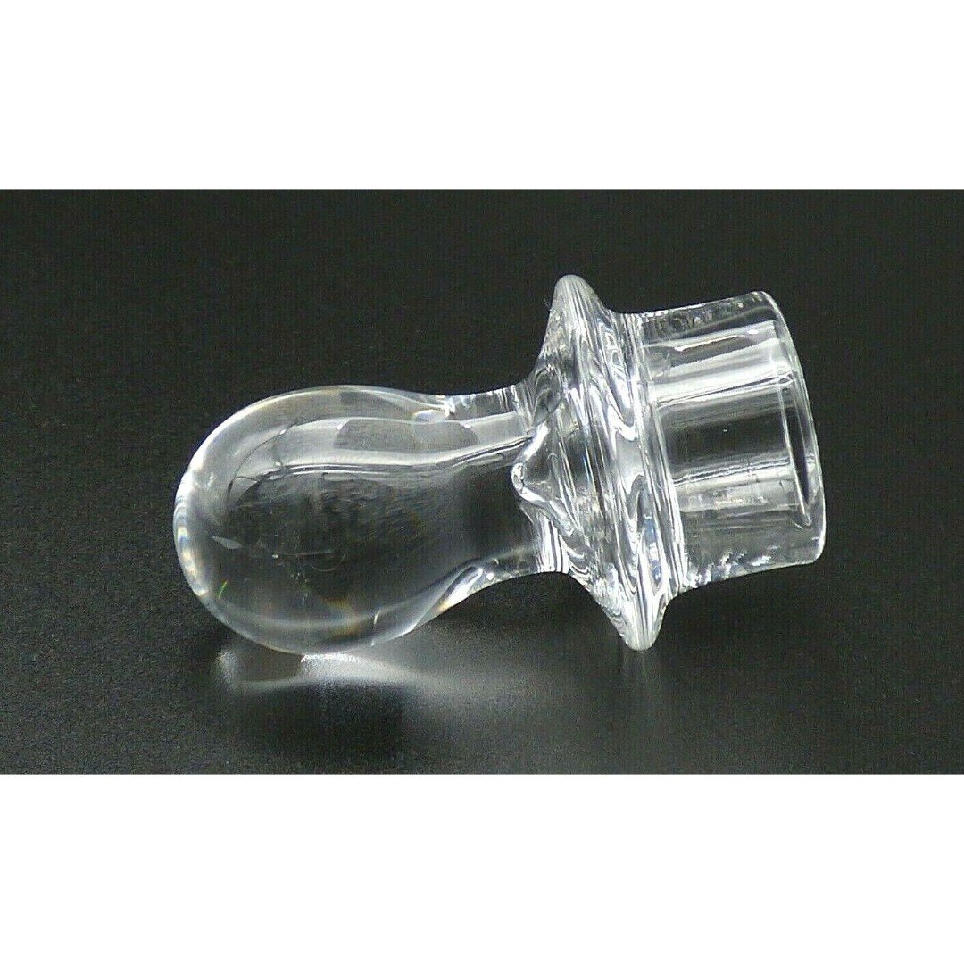 Vintage Clear Glass Crystal Ball Bulbous Bottle Stopper