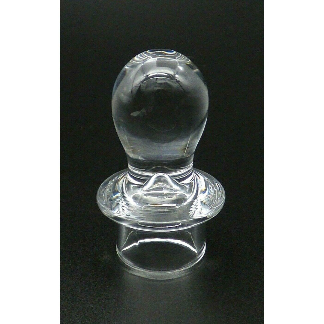 Vintage Clear Glass Crystal Ball Bulbous Bottle Stopper Barware Collectible eE3emv1W7