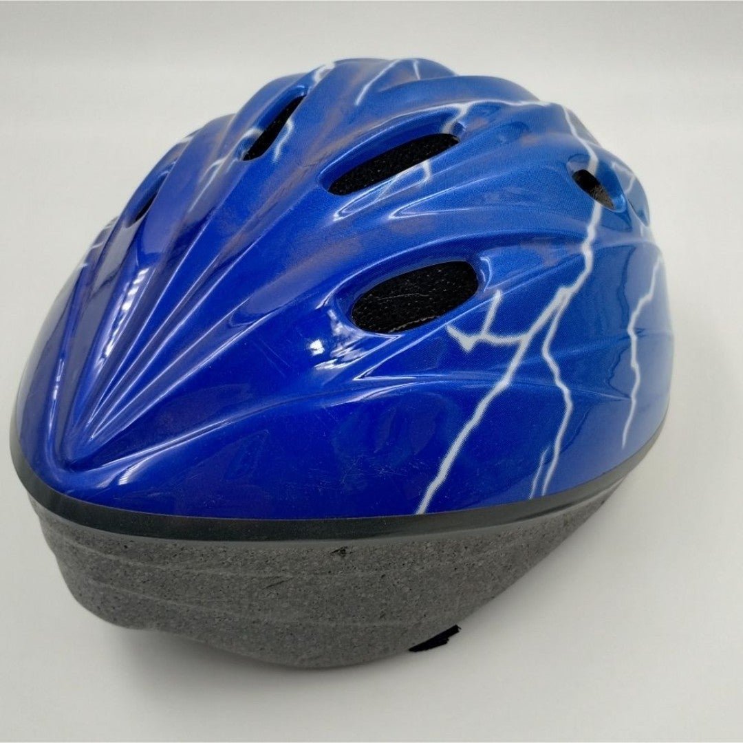 Bell skateboard/ bike protective head protection lightning strike design blue A11bkk9Bx