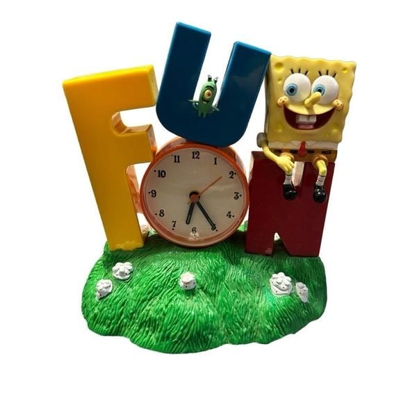 SpongeBob SquarePants FUN Singing Alarm Clock 2002 TESTED WORKS 0HzUO9G9R