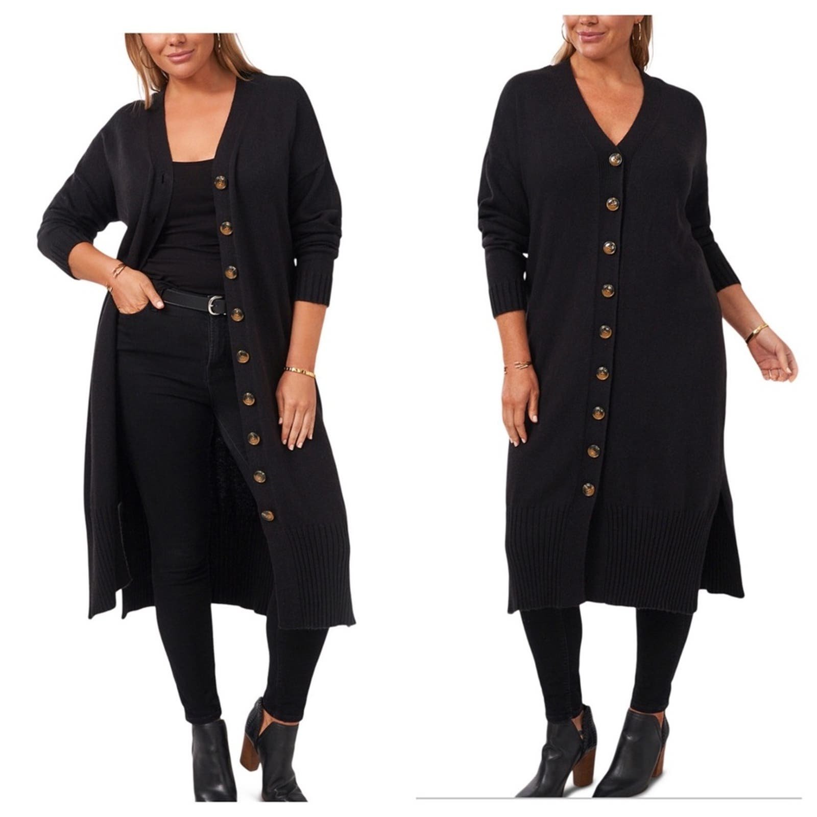 NWT Vince Camuto Plus Size Button Front Duster Cardigan