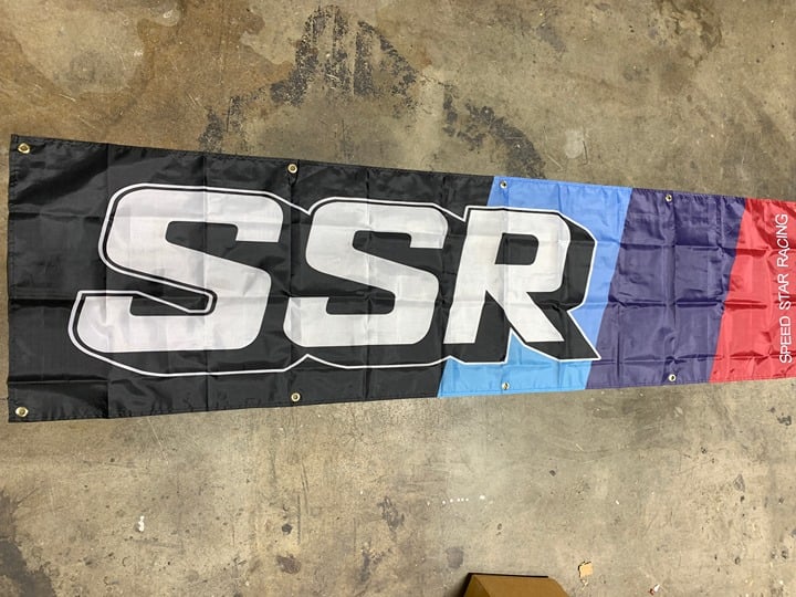 SSR Banner Flag 2x8ft 60x240cm Poly Garage Shop Wall De