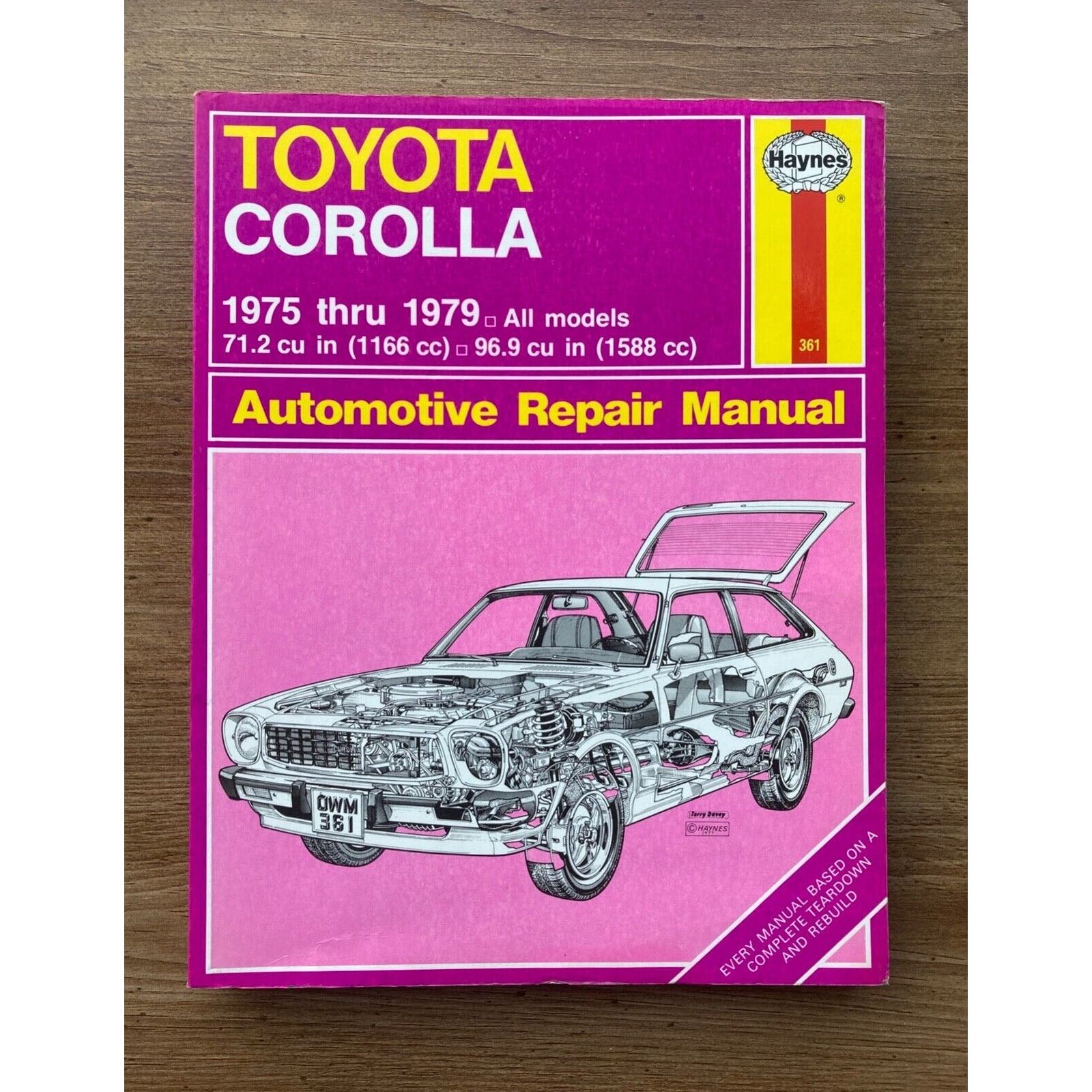 Haynes Automotive Repair Manual : Toyota Corolla 1975 t