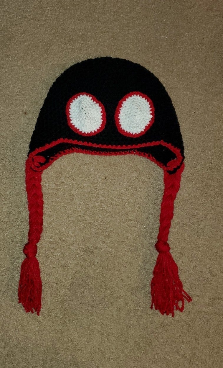 Spider-Man Miles Morales Crochet Beanie 2xKx8mDlm