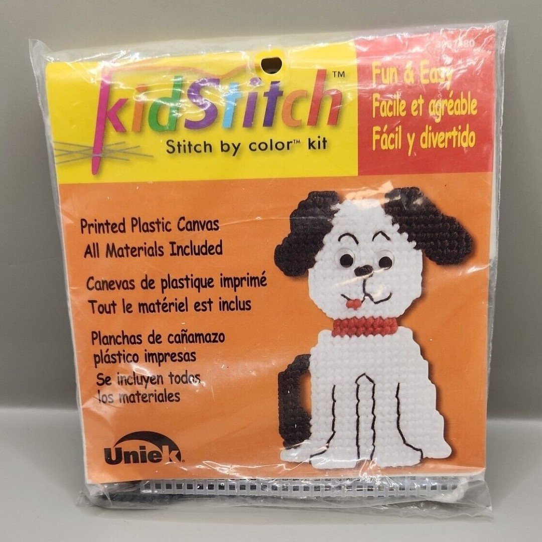 Kidstitch ~ Beginner Cross Stitch Kit ~ Dog  ~ fun & ea