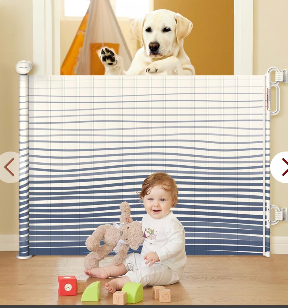 Momcozy Retractable Baby Gate, Prevents Bottom Drilling Through Baby And Pet Saf GFNiguvrn
