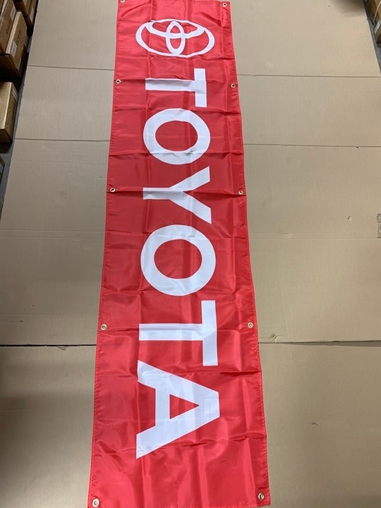 Toyota Banner Flag 2x8ft 60x240cm Poly Garage Shop Wall Decor DyBZCs6nQ