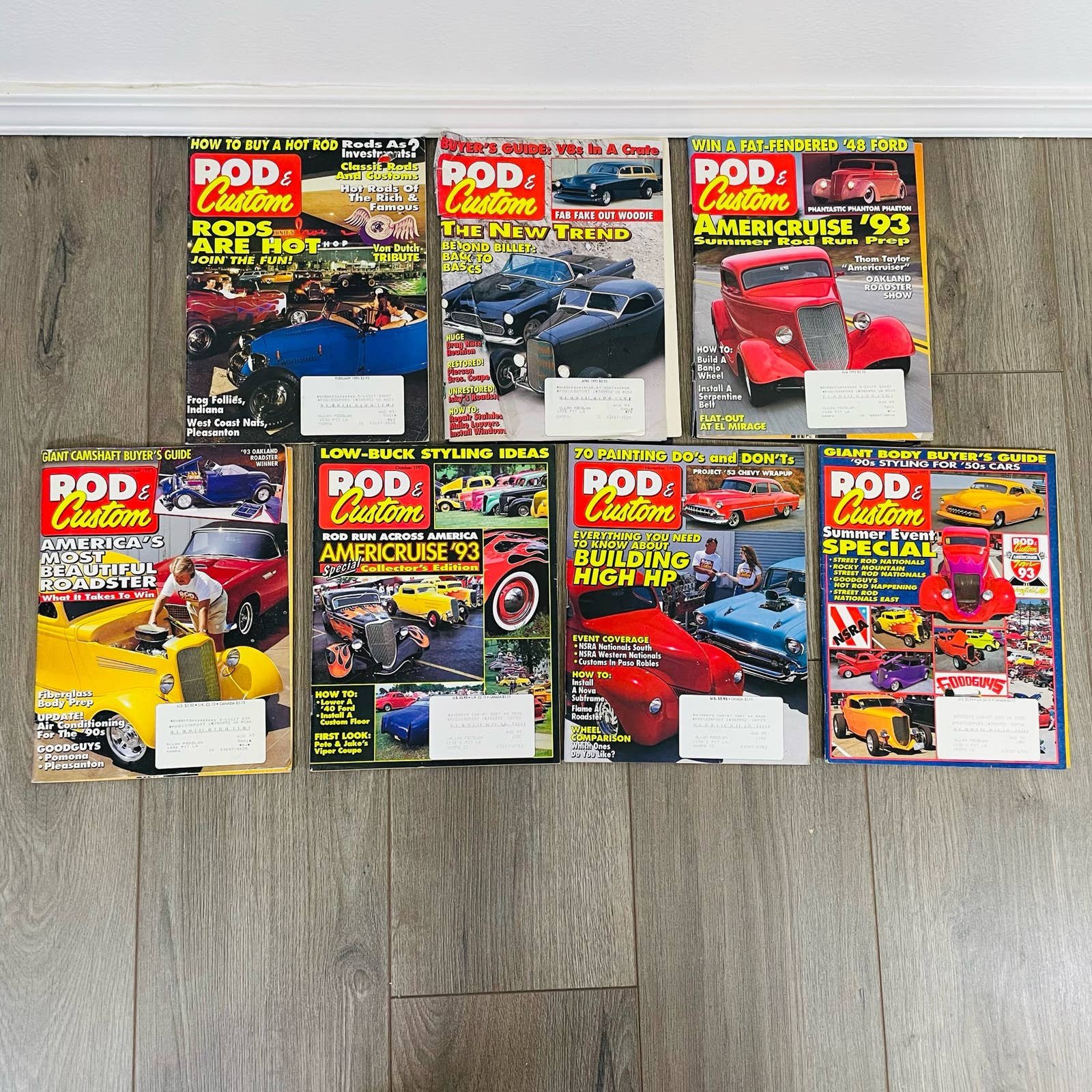 Vintage, Rod & Custom, Lot of 7 1993 Car Magazines dOoENQjik