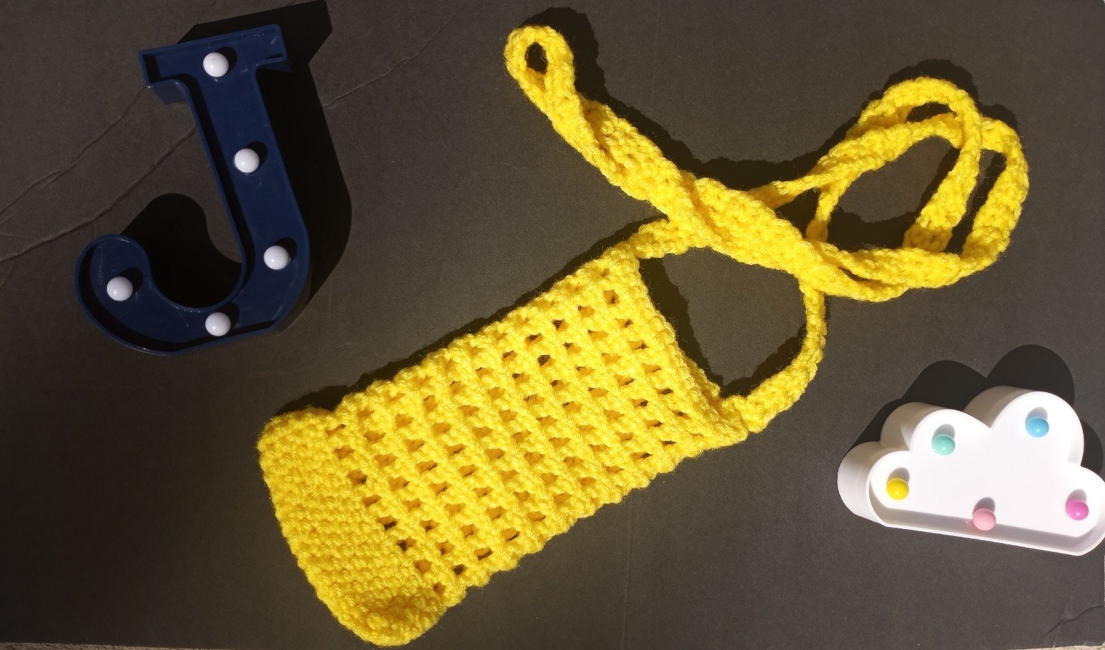 Yellow starfish crochet phone bag 61WFU8GpY