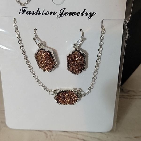 Fashion jewerly earrings necklace ser jewelry tone 3wCr