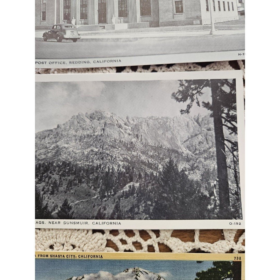 Vintage Lot of 8 California Postcards, Unused, Mt. Shasta  Dam, Redding BIeSkTgR6