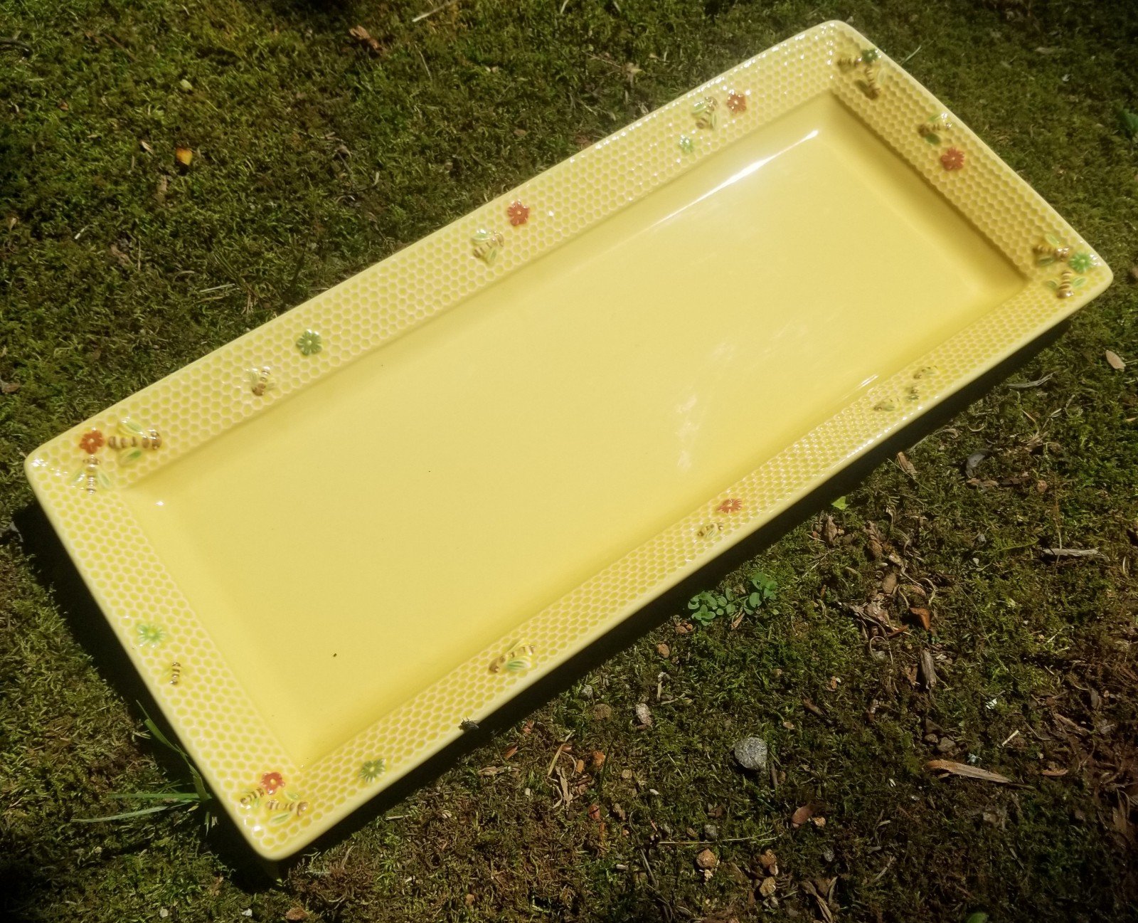 Williams-Sonoma HONEYBEE Yellow Large Rectangular Serving Platter Tray 19” C4YXyShQ6