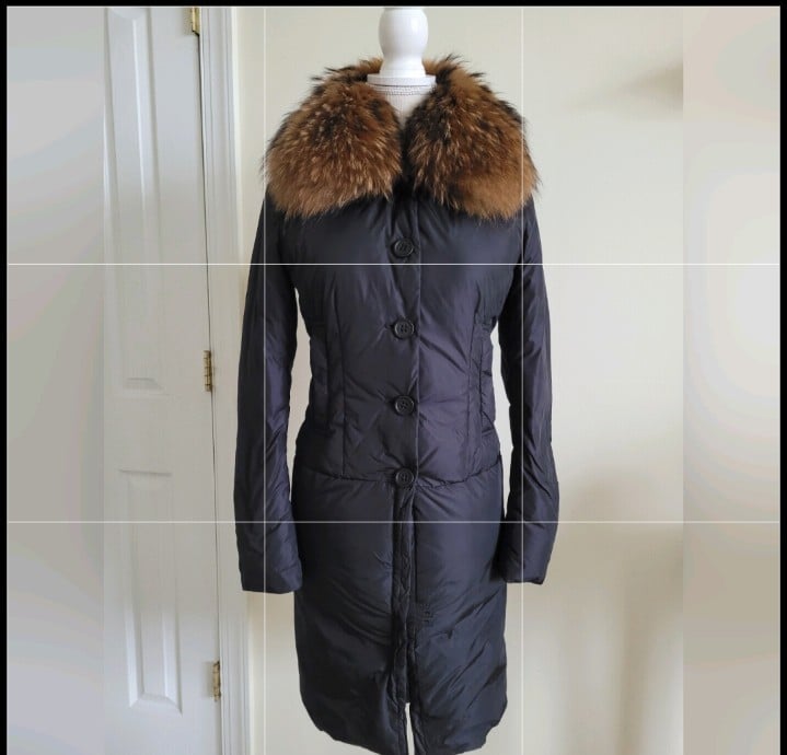 ADD Down real fur collar coat. Long jacket 5FkqOhmis