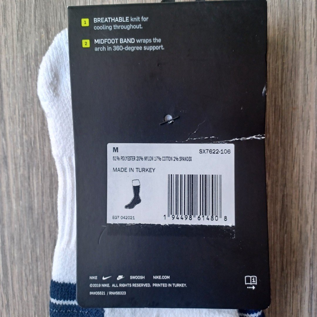 Nike Elite Basketball Crew Socks Size MEDIUM (Men 6-8) (W6-10)  Fast Shipping dWTRvF1HU