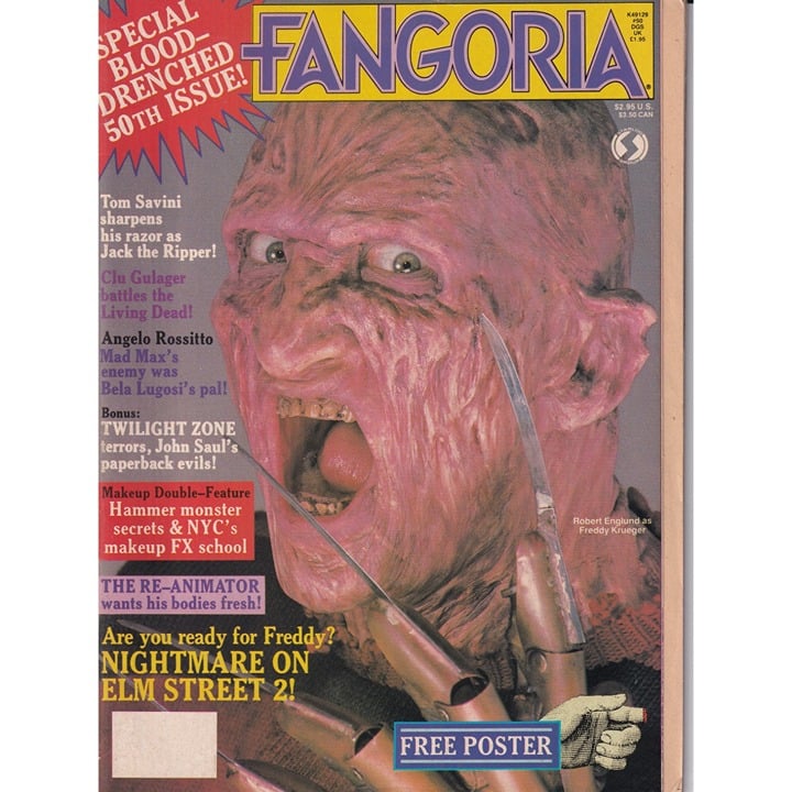 Fangoria Magazine #50 1986 Nightmare on Elm St. 2, Tom Savini, Re-Animator Bse3J42pO