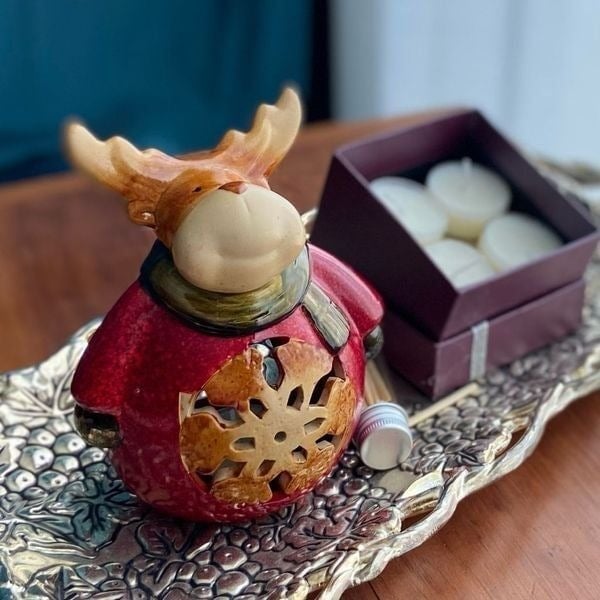 Christmas Moose Tea Light 8 Soy Candle Tea Lights and Matches Set eXRi6gkt2