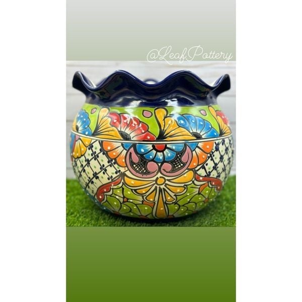 Casey Talavera  Handmade Multi Colored Ceramic Planter 