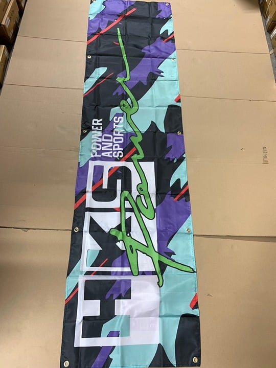 HKS Banner Flag 2x8ft 60x240cm Poly Garage Shop Wall De