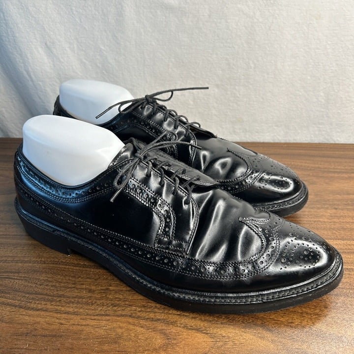 VTG Allen Edmonds MacNeil 9117 Mens Black Dress Shoe Size 11 A Longwing Oxford CBQEzyGNH