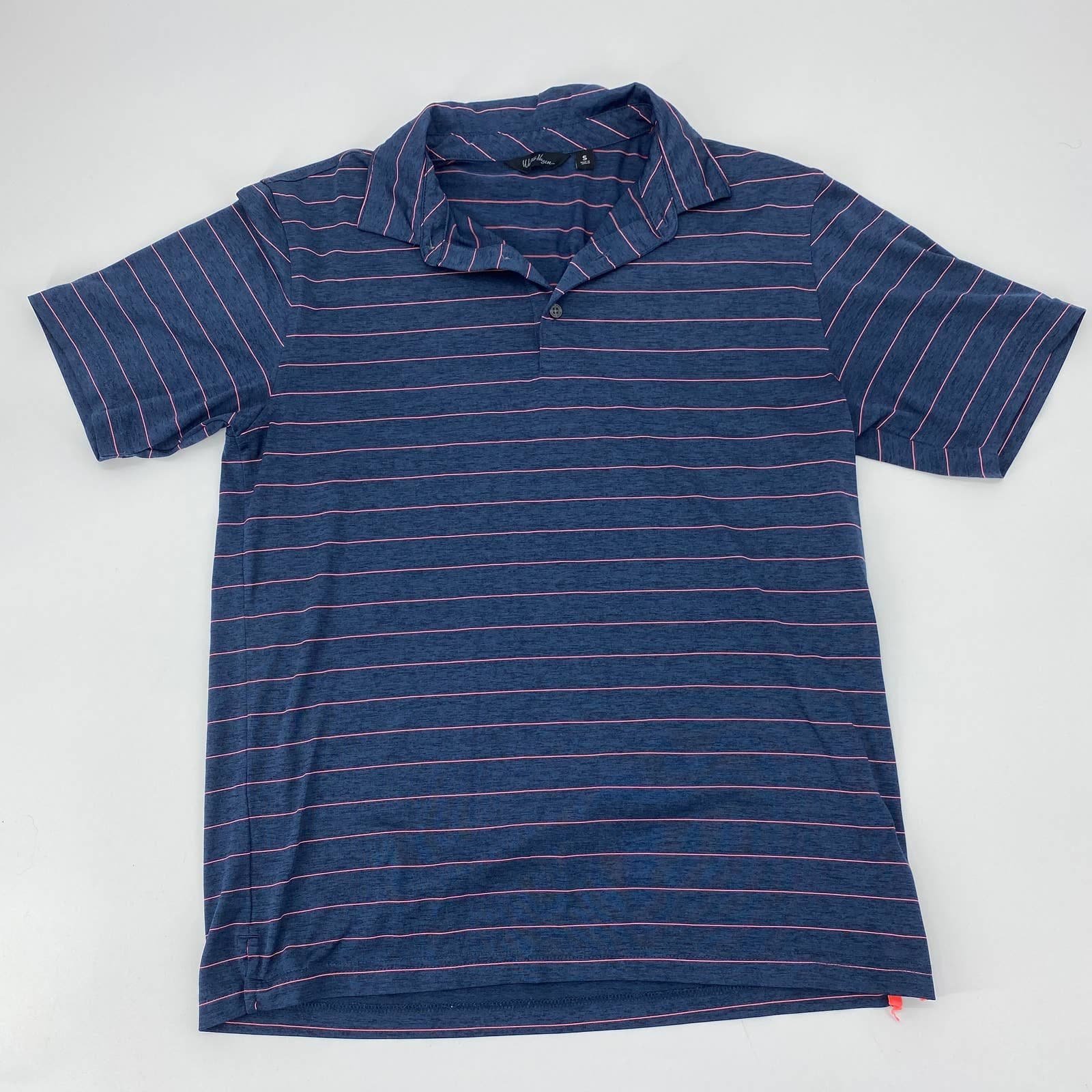 WALTER HAGEN Golf Short Sleeve Striped Moisture Wicking Polo Men´s Sz S FENx19SPi