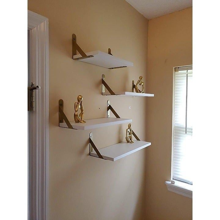 Floating Shelves, Set of 4, Wall Mounted Display Ledge, Storage Racks for Rooms bfRz0z30Z