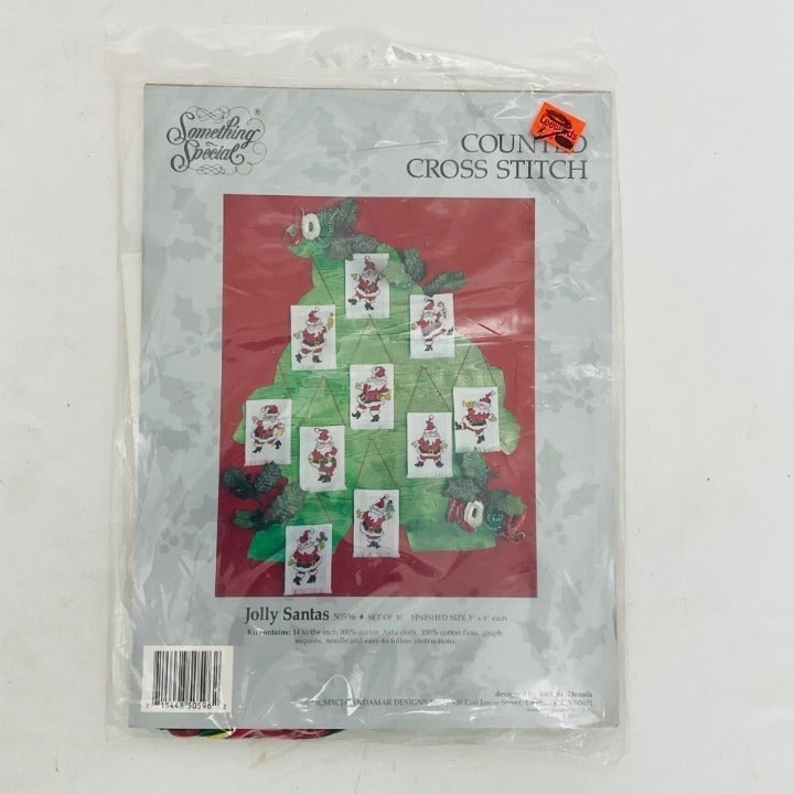 NEW VTG Simplicity Home Sweet Home Cross Stitch Jolly Santa’s Ornaments 50596 8XLHPesy9
