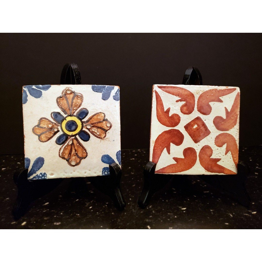 Decorative Mexican Talavera Tiles 2 Styles Vintage Handcrafted 5iQUphzHT