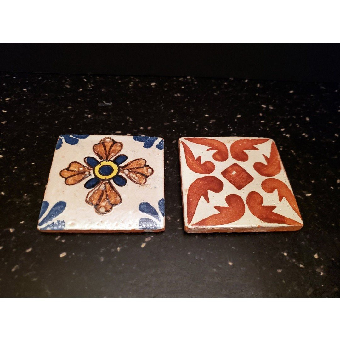 Decorative Mexican Talavera Tiles 2 Styles Vintage Handcrafted 5iQUphzHT