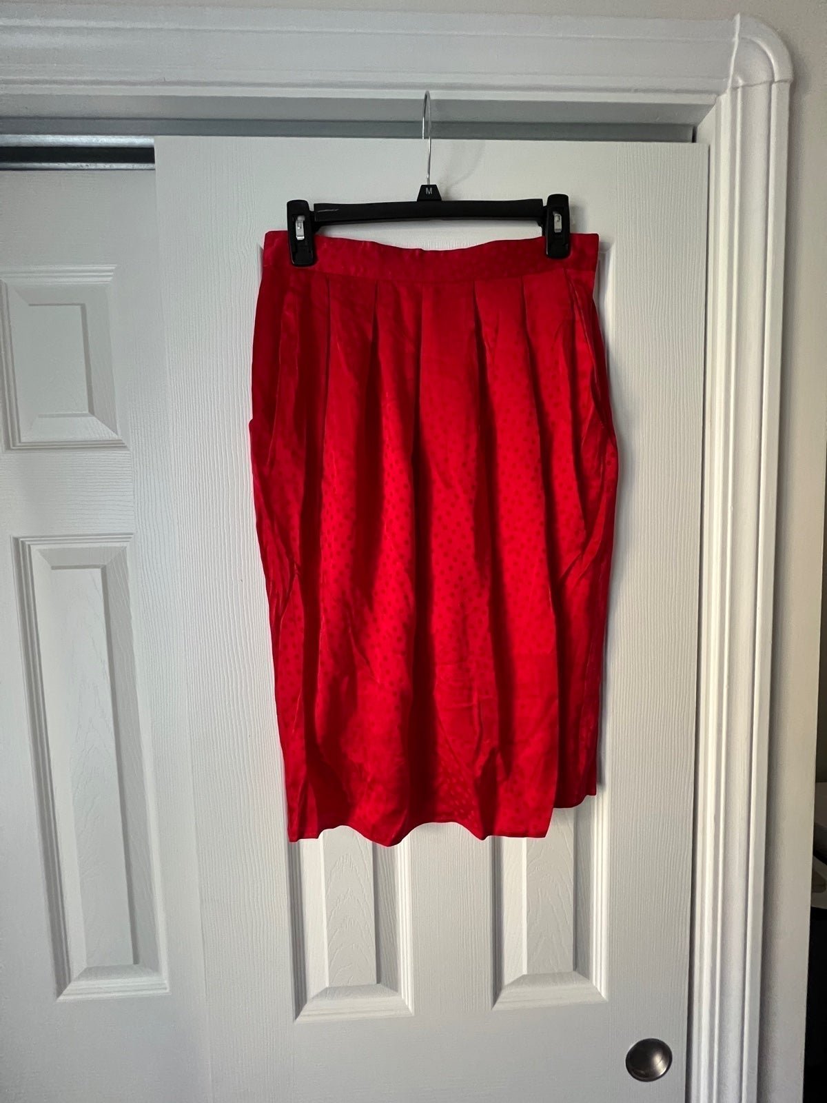 Vintage Geoffrey Beene Sportswear 100% Silk Red Polka Dot Skirt Size 10 2jw5rhkzi