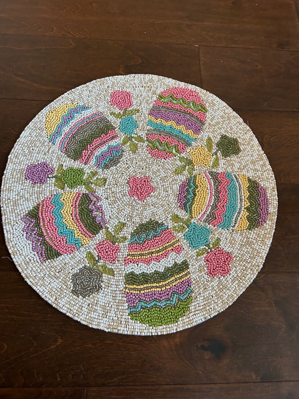 Nicole Miller Beaded Charger Placemat Easter Eggs New P