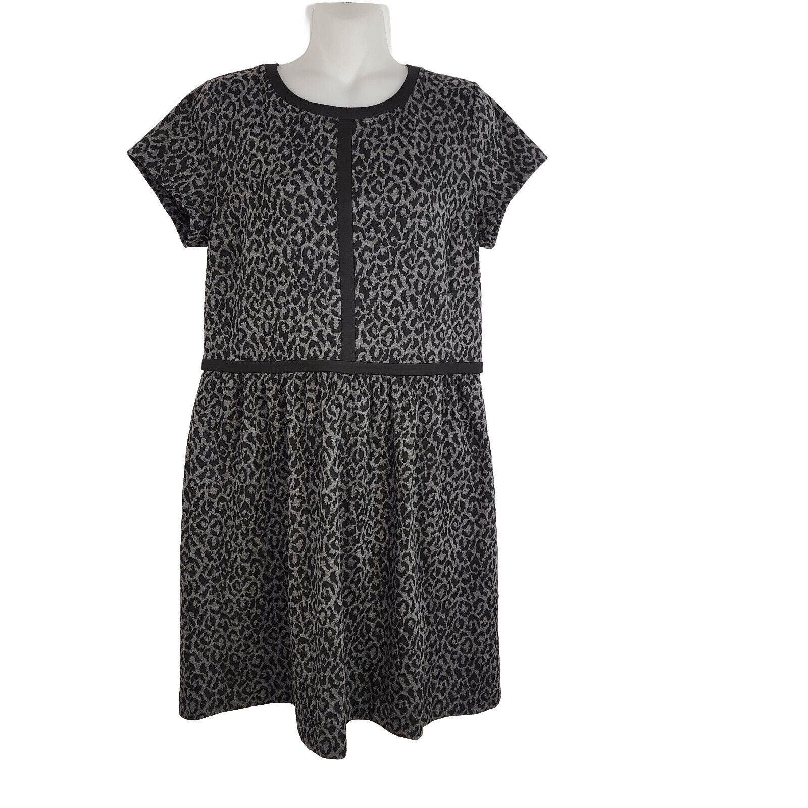 Ann Taylor Loft Womens Dress Size 6 Gray Black Leopard 