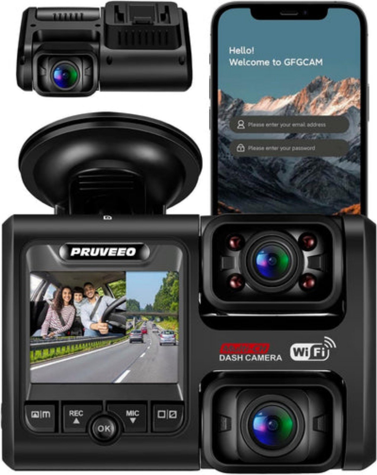 PRUVEEO Dash Cam, Front and Inside 1080P Dual FHD (E2664) g5huIDS5G