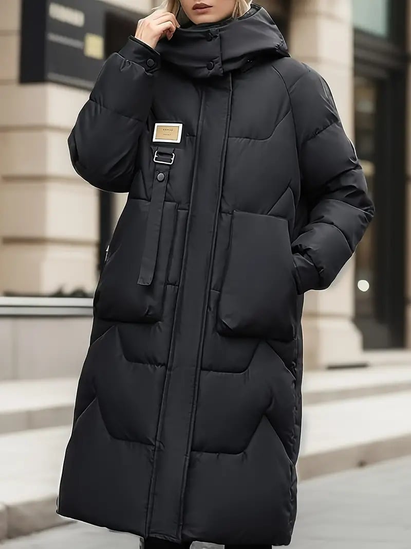 Long Puffer Jacket For Women With Detachable Hood 2jotDBJfH