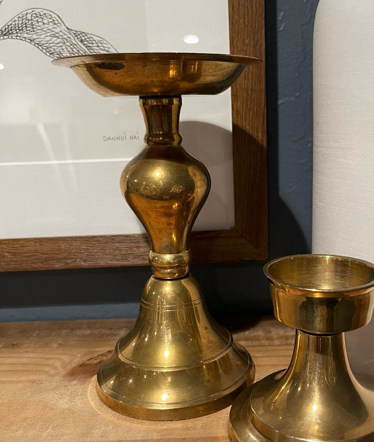 Vintage Brass Candle Holder, Pillar Candle Holder eLxM6G9Mm