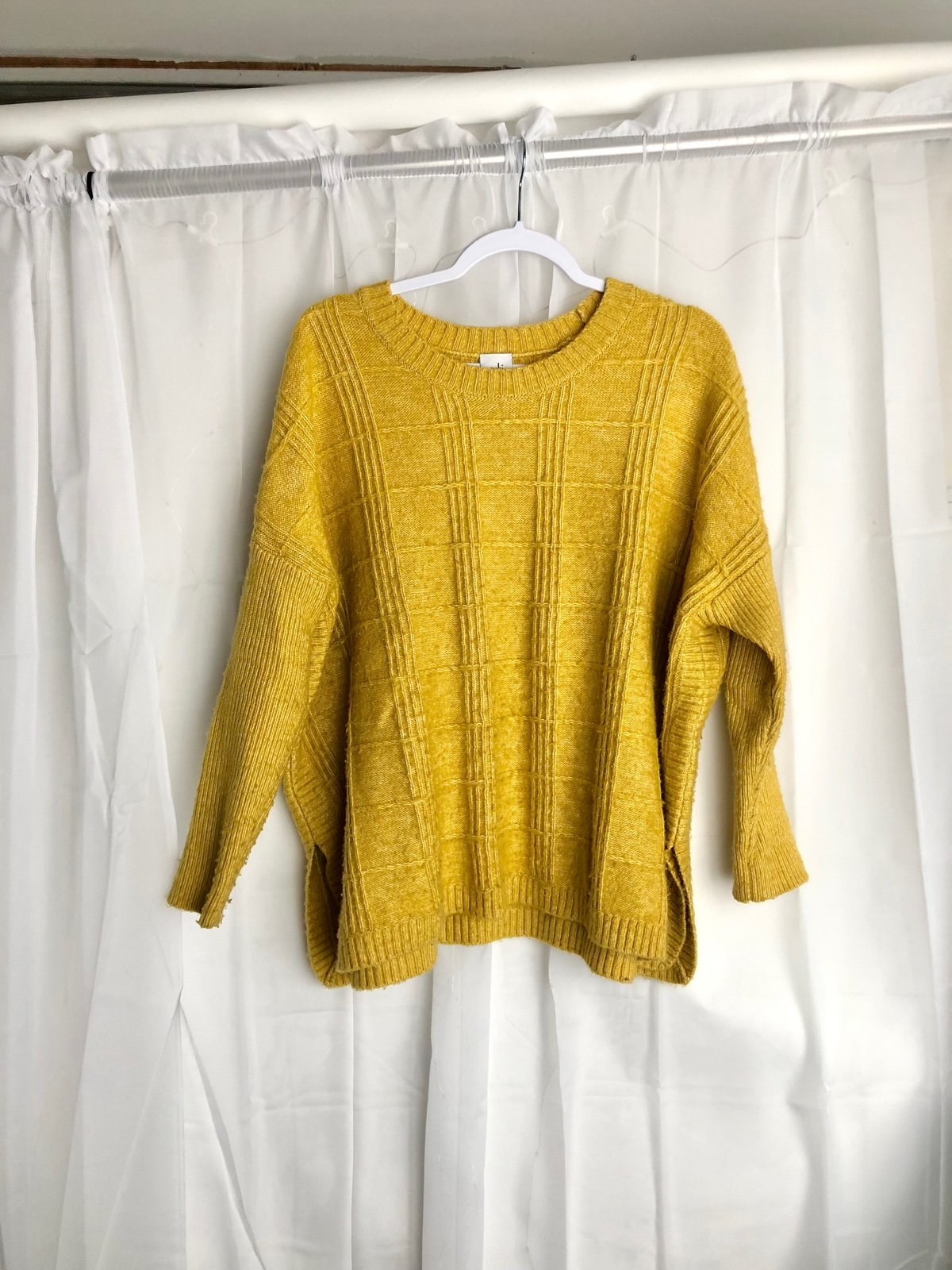 Cabi Style #4079 Stitch Mix Mustard Oversized Pullover Sweater Size Womens Small eitGhHrZW
