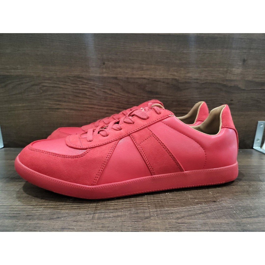 INC International Concepts Men´s Harlan Faux-Leather Sneakers Red 11.5M New 11ga4unQM