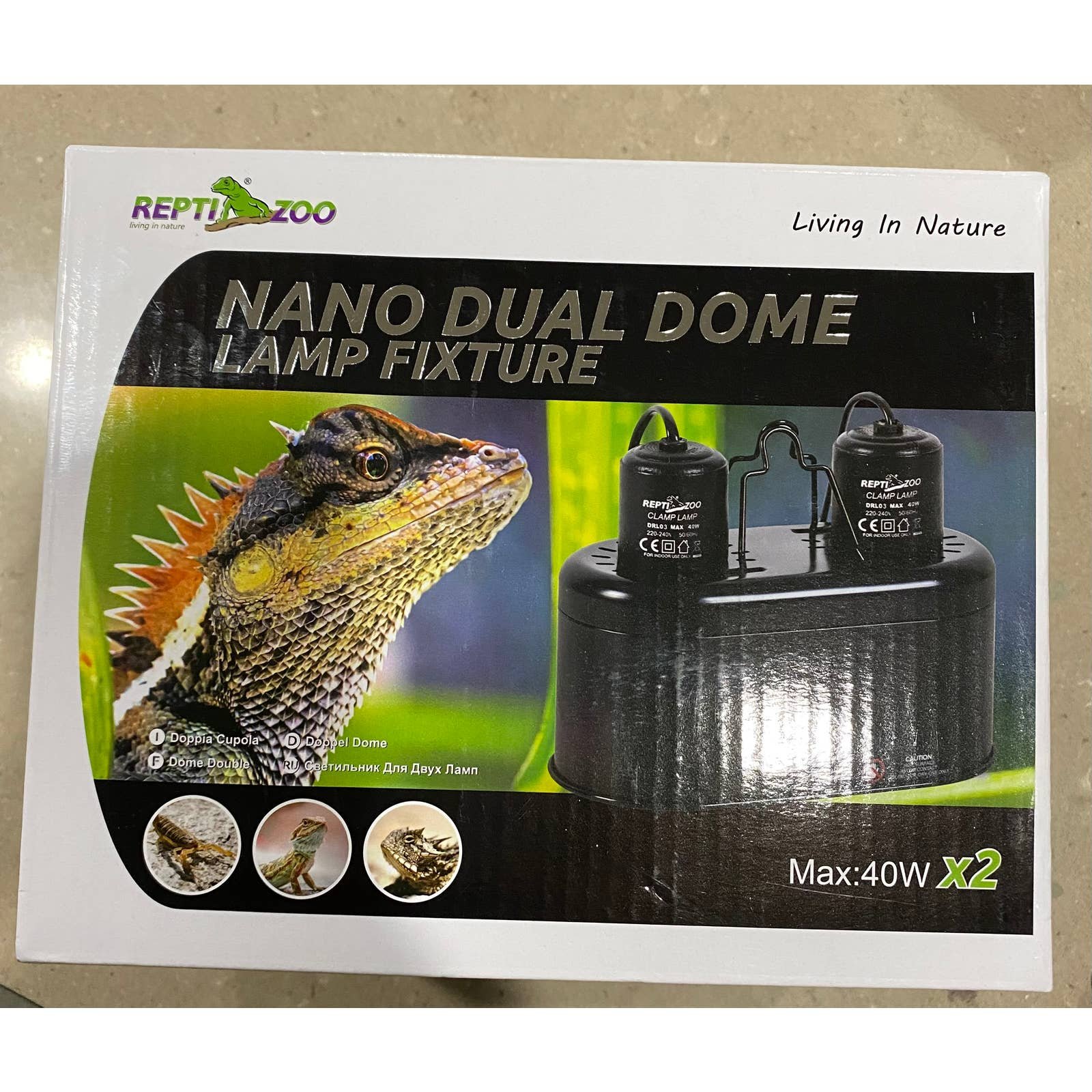 REPTI ZOO Nano Combo Dual Reptile Deep Dome Lamp Fixture cmt2y43o1