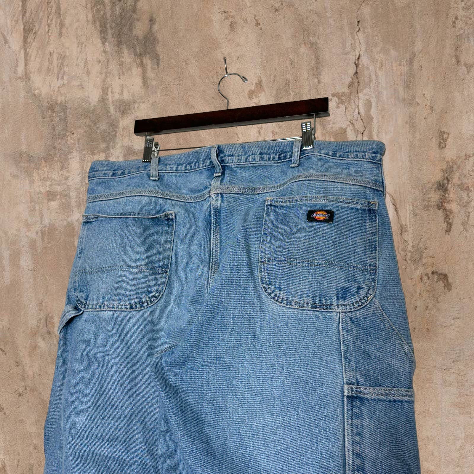 Dickies Carpenter Jeans Light Wash Denim Baggy Fit Blac