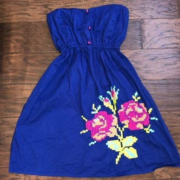Judith March Strapless Royal Blue Dress Size Small 6LZ7