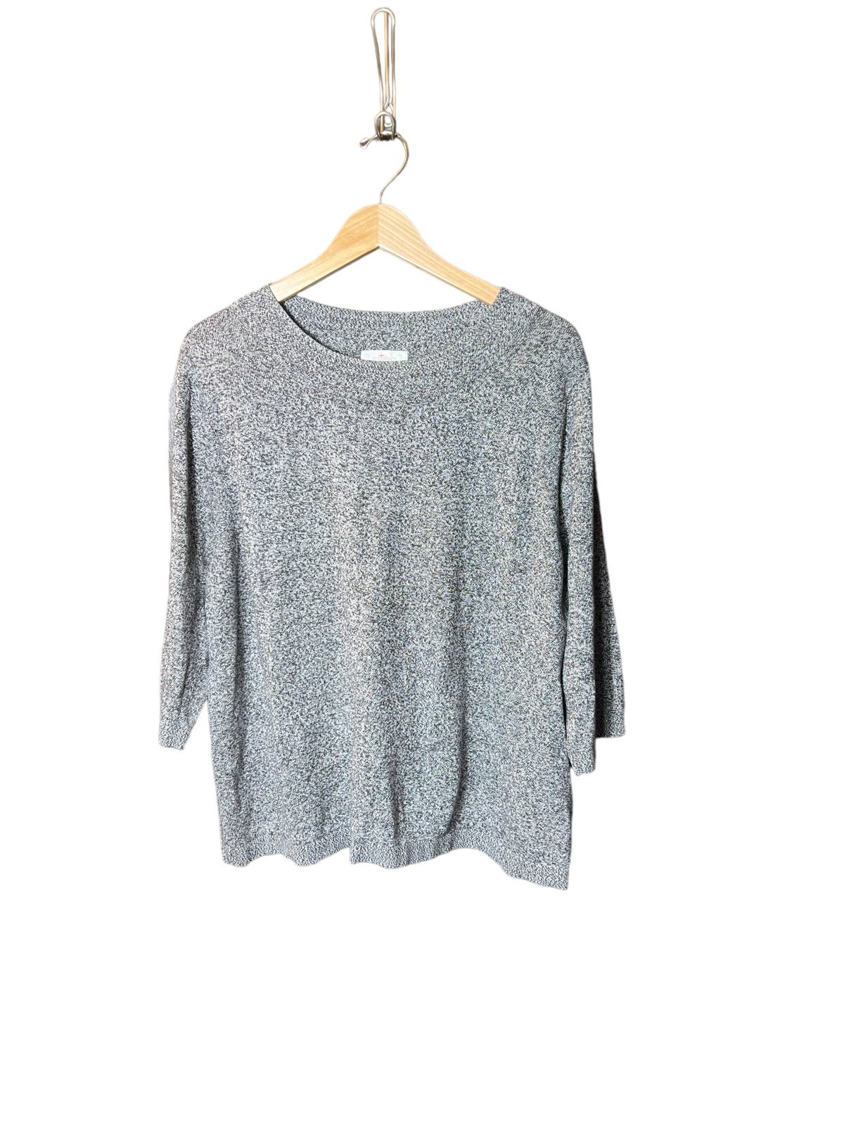 Dressbarn Sweater Women’s 2X Black/White 3/4 Sleeves St