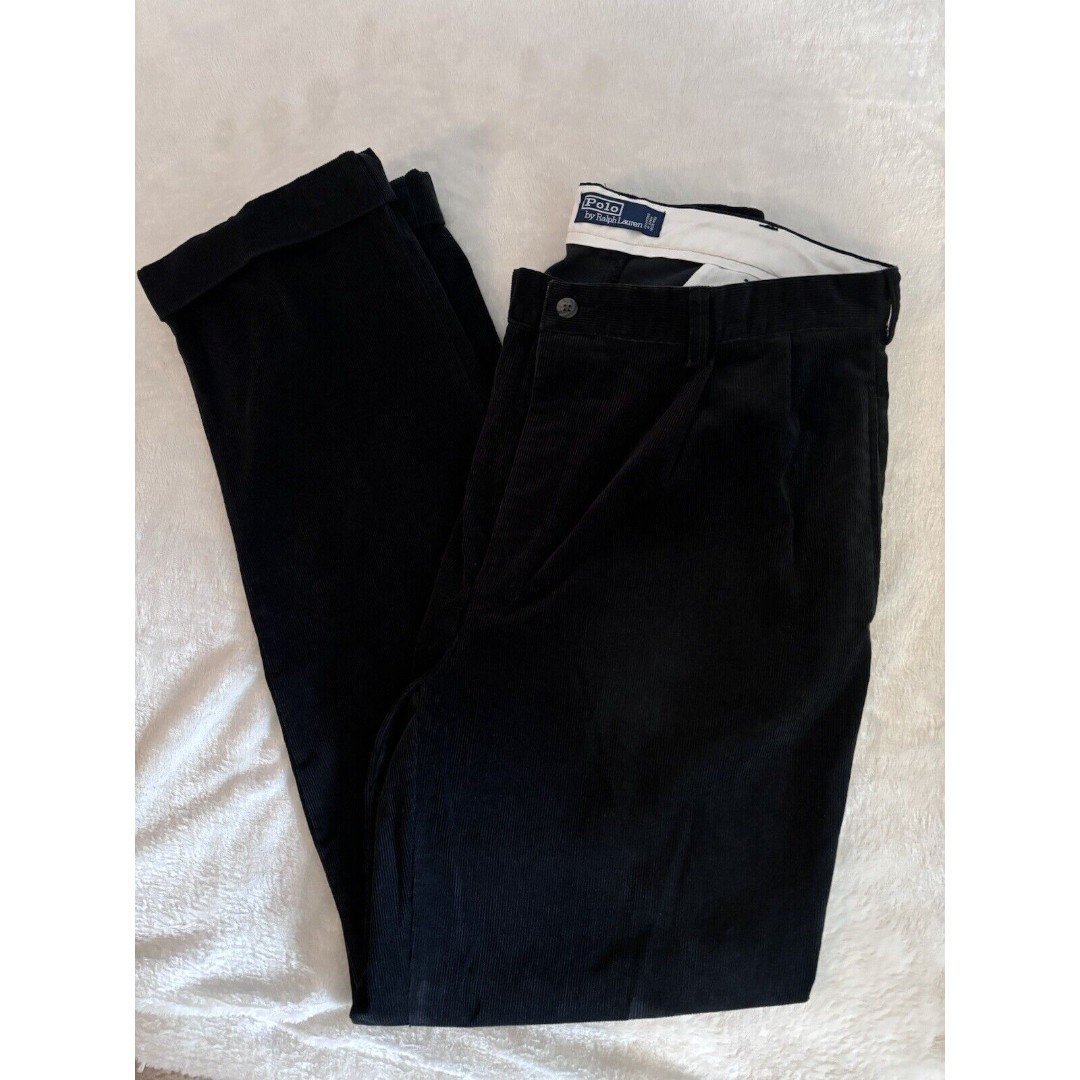 Polo Ralph Lauren Corduroy Pants Mens 35x32 Black Class