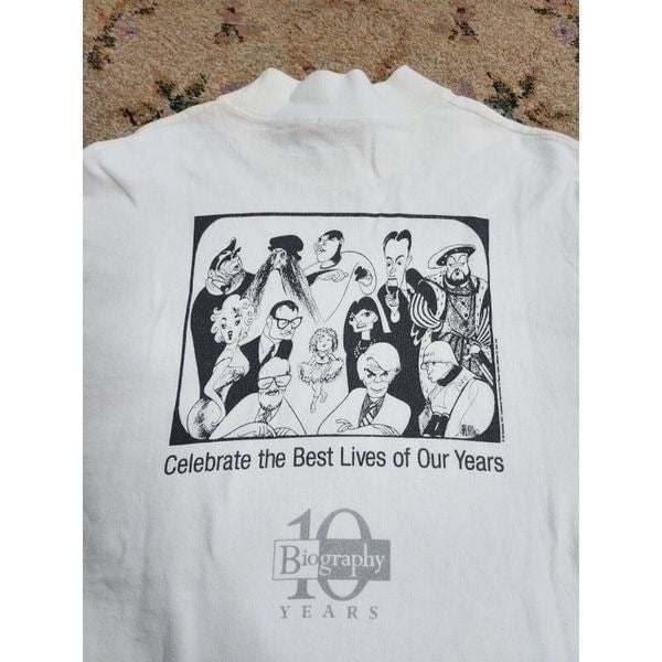 Vintage 1997 A&E Biography Channel Longsleeve 10th Anniversary Shirt Medium FgY9cGWdt