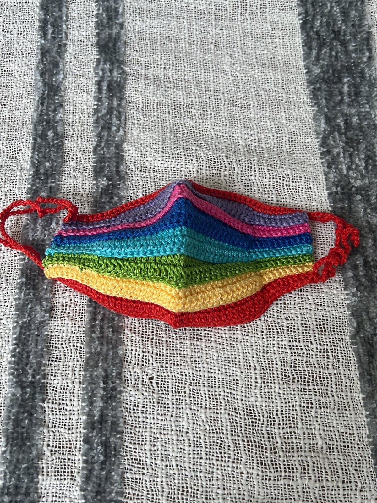 Amigurumi crochet handmade rainbow colored mask DXI9qNvDX
