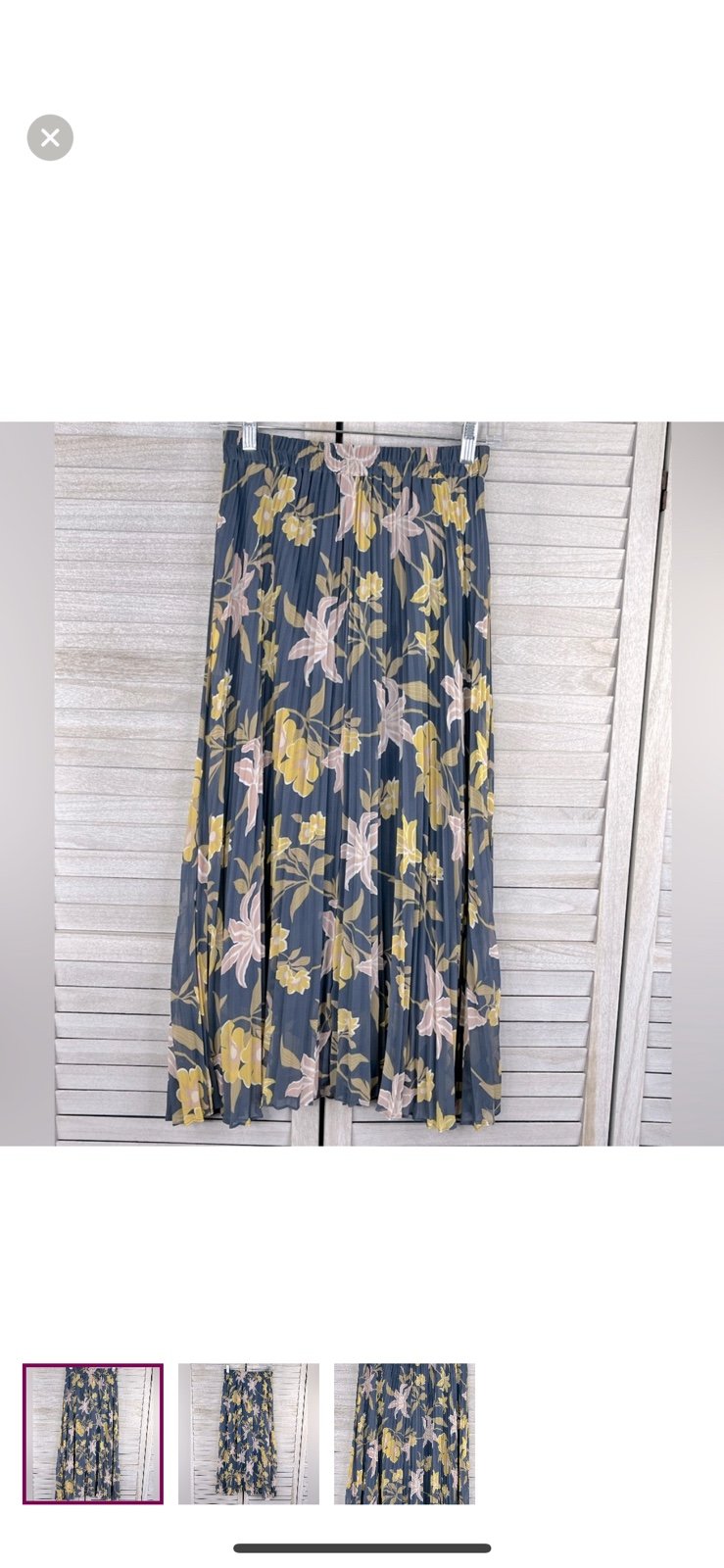 LOFT Pleated Chiffon Midi Skirt Floral Multi-XXSP bFLTZ