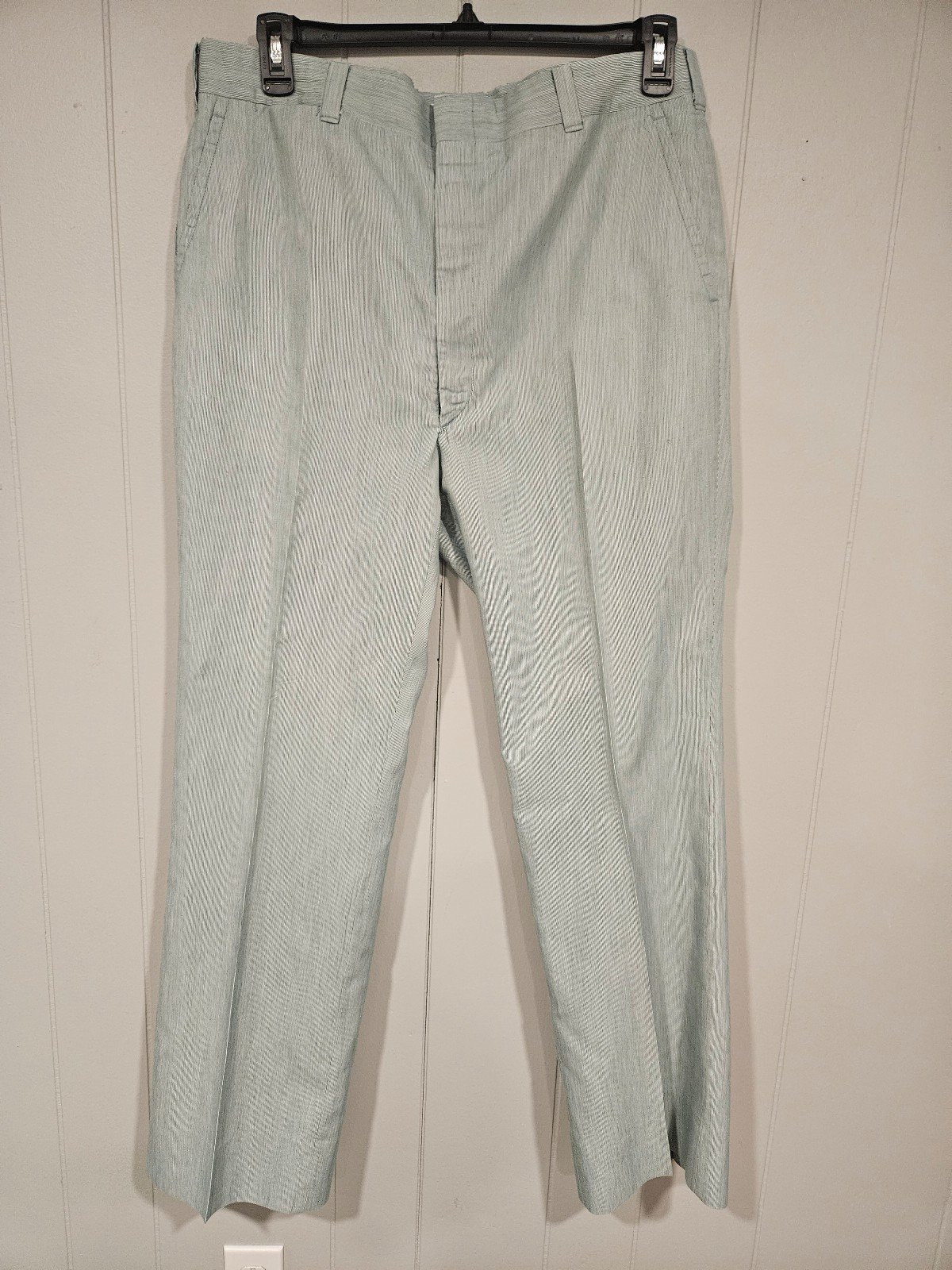 Vintage Hubbard Pin Striped Pants Mens 36x31 Green Slacks Lightweight Easy Fit D0Kg6qhgv